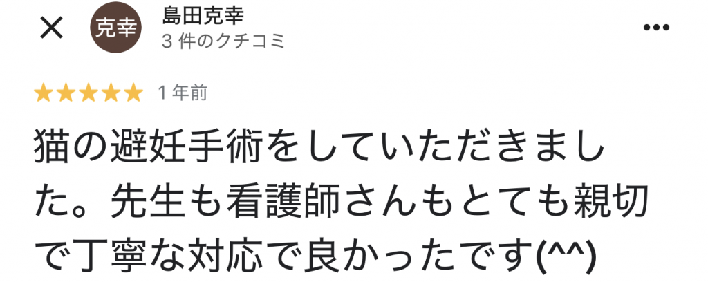 Googleの口コミ 11