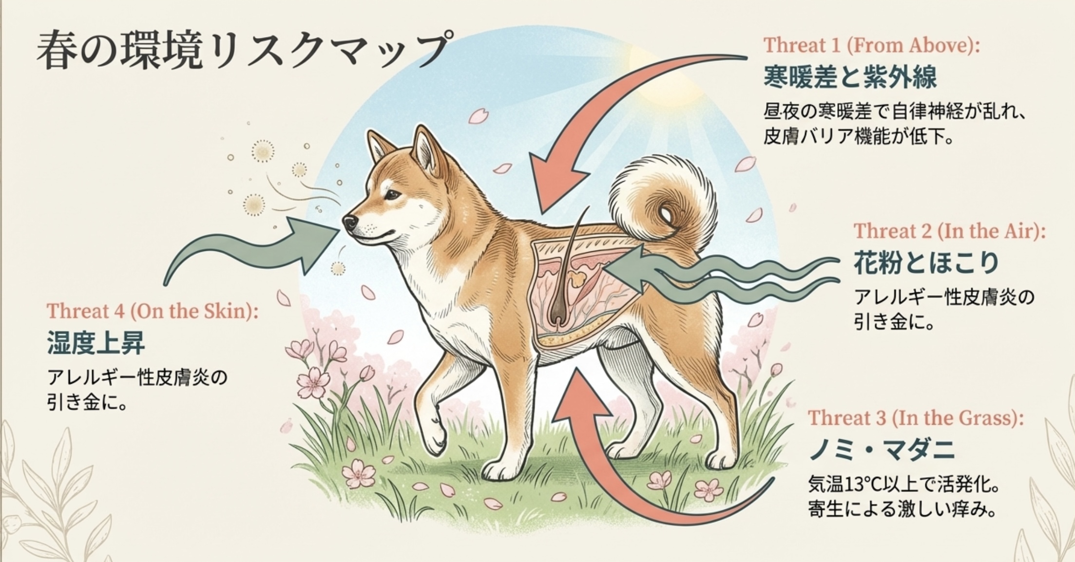 かゆがる犬